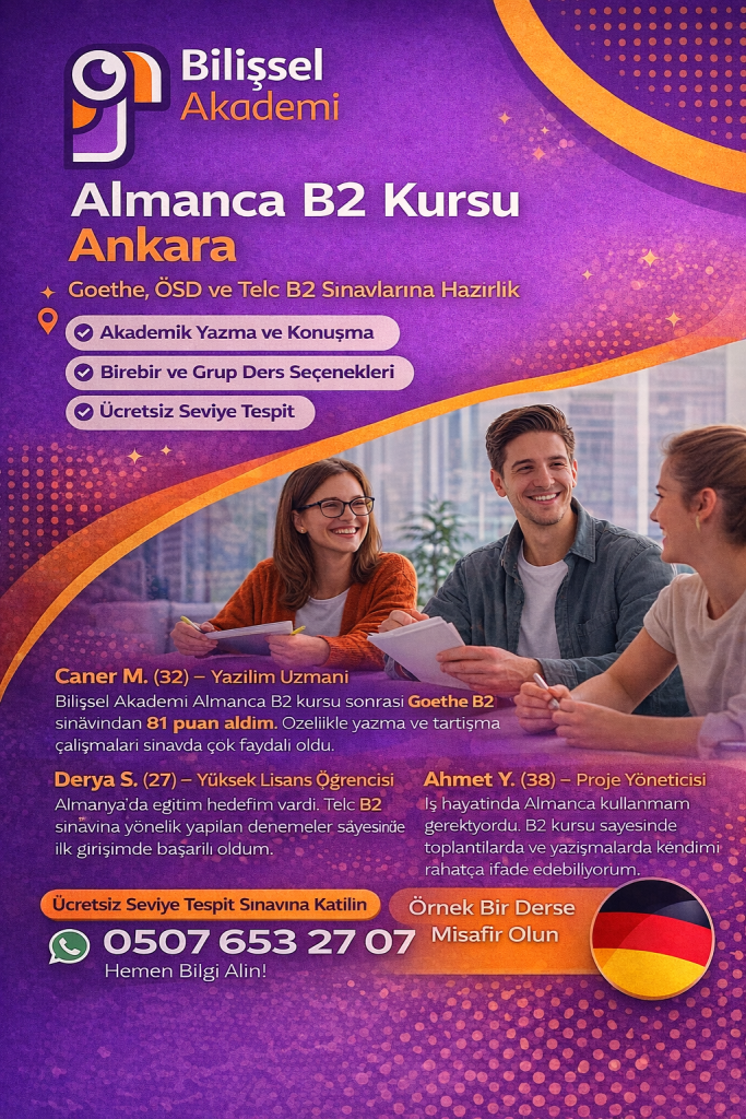Bilişsel Akademi Almanca B2 kursu Ankara