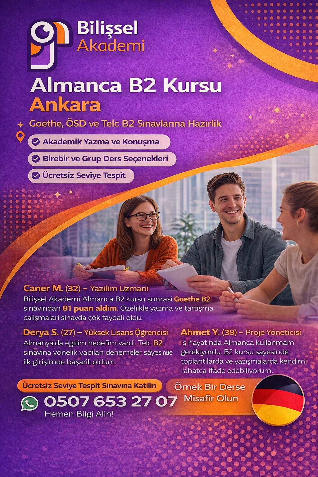 Bilişsel Akademi Almanca B2 kursu Ankara